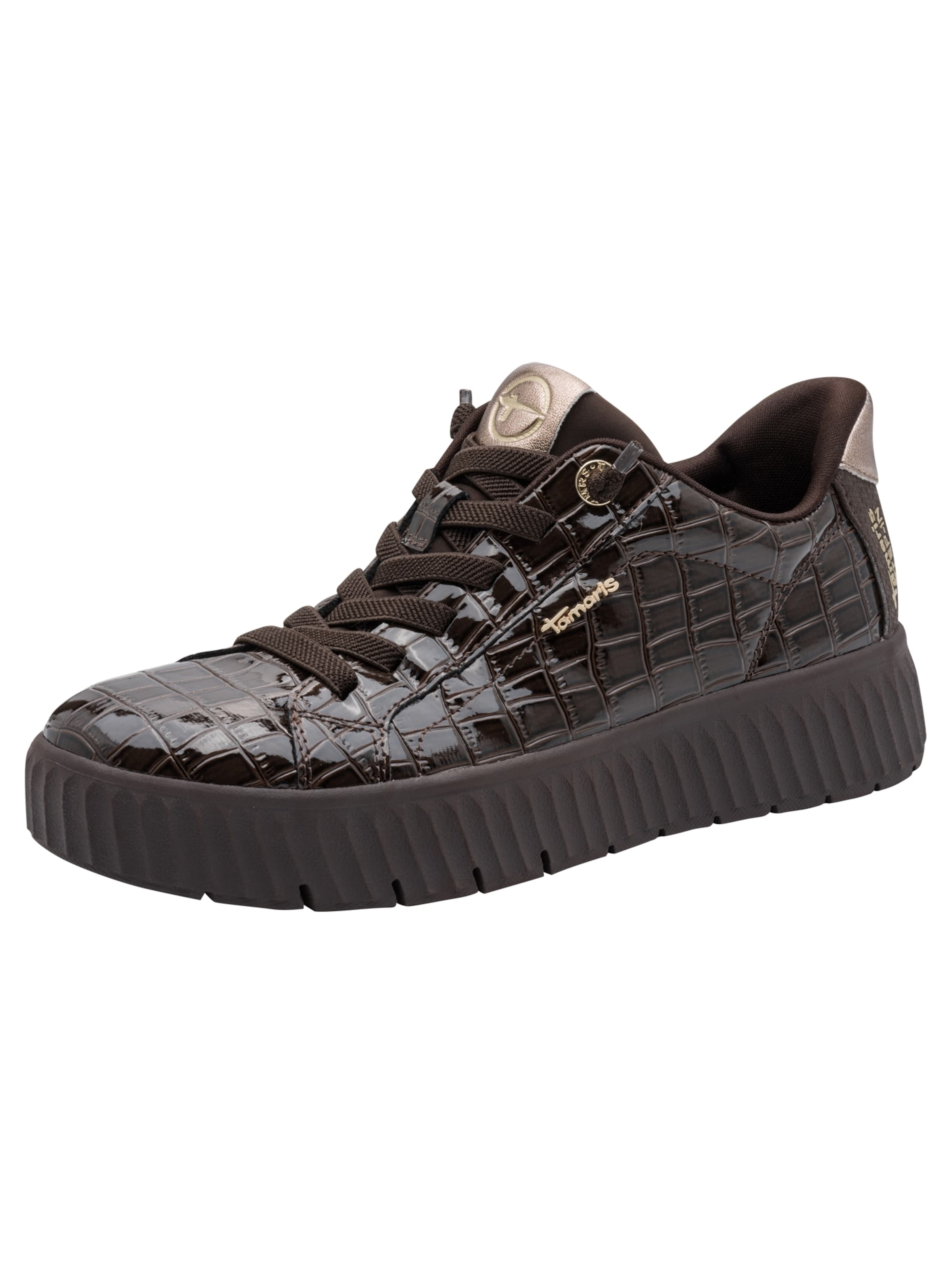 Tamaris Platform trainers in Brown: front