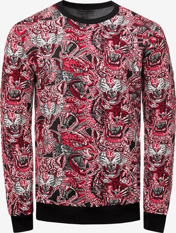 Rusty Neal Sweatshirt 'Red Tiger' in Rood: voorkant