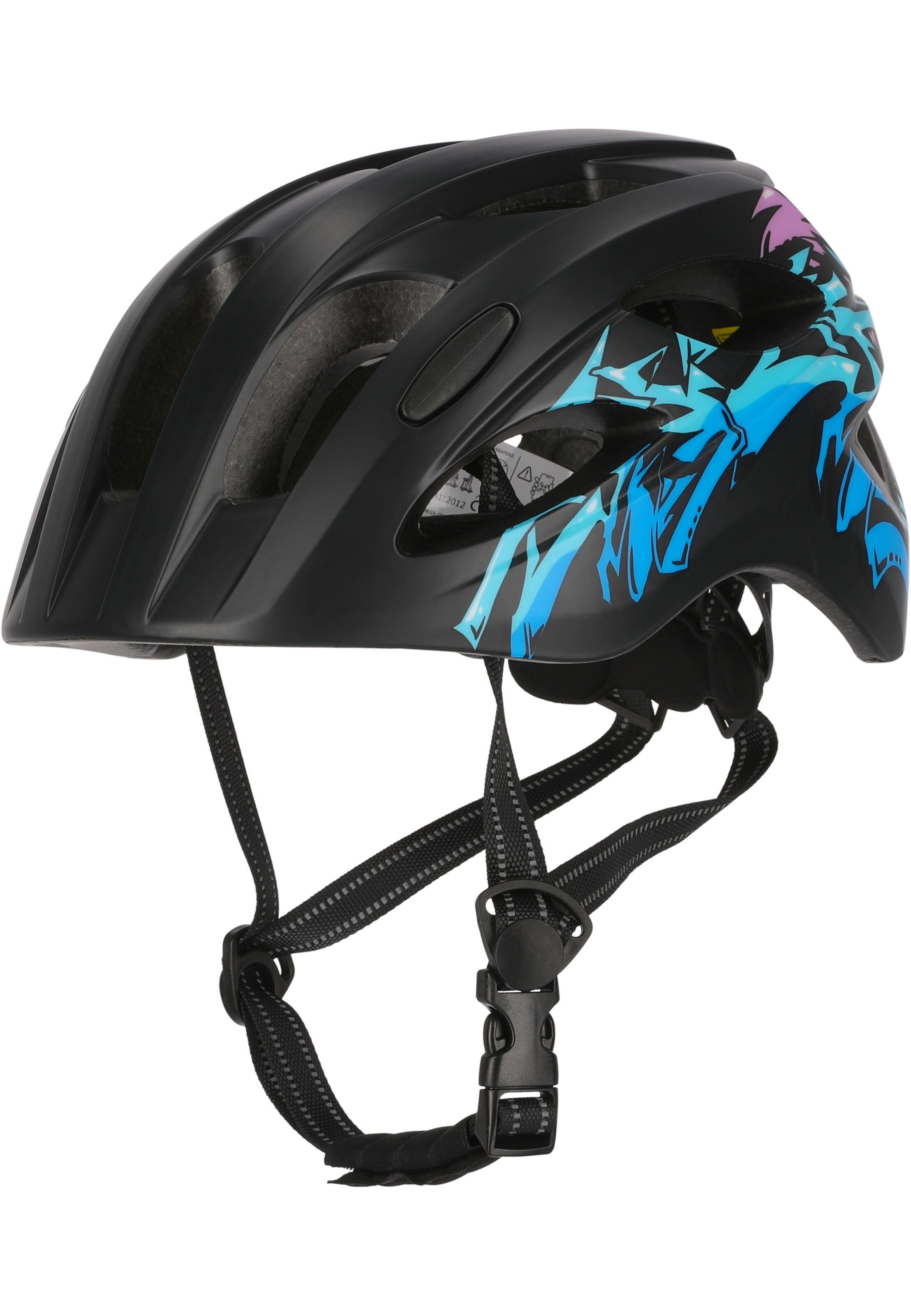Crazy Safety Helmet 'Cool Grafitti' in Black: front