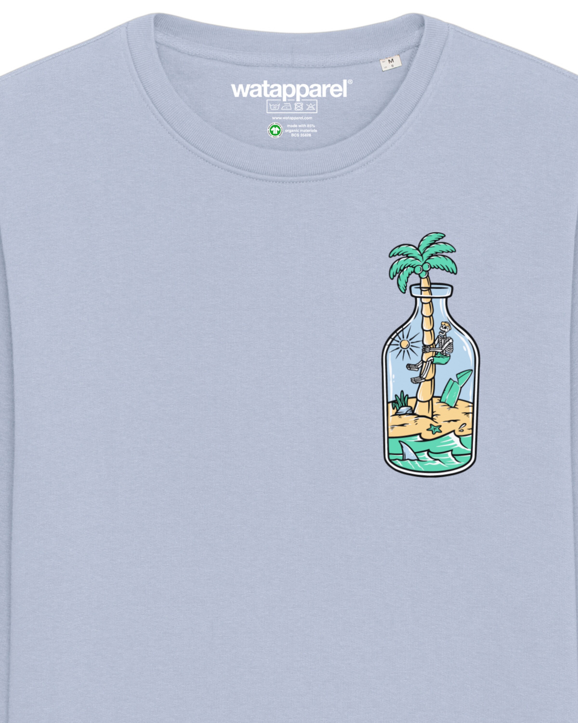 Watapparel Sweatshirt 'Holiday in a bottle' in Blauw