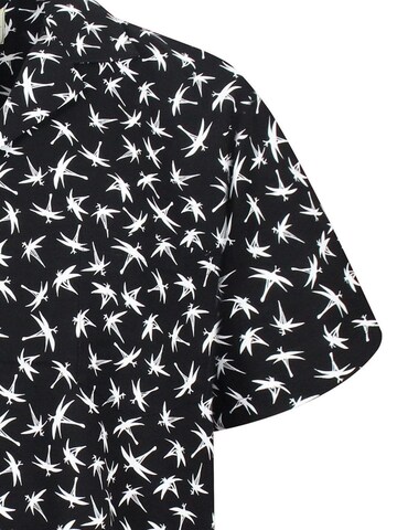 Paradise Found Regular Fit Hemd 'Tom Selleck Dragonfly'‌‌‌‌‌ in Schwarz