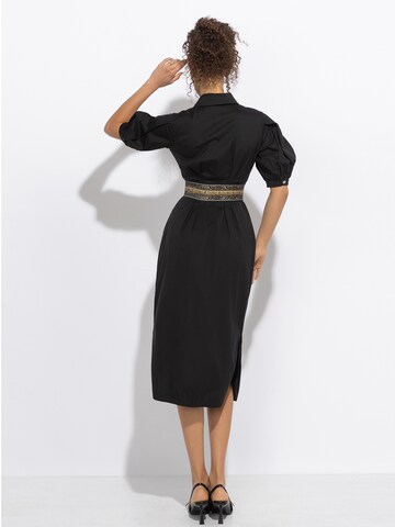 JIORO Blusenkleid 'ESSENTIALS' in Schwarz