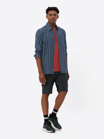 VAUDE Regular fit Athletic button up shirt 'Albsteig III' in Blue