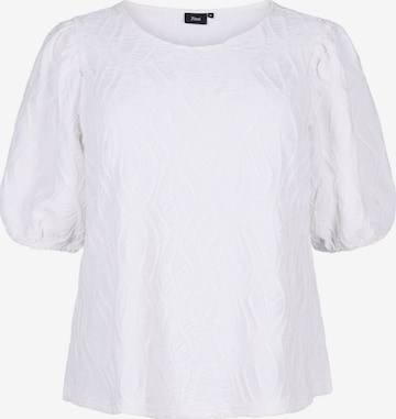 Zizzi - Blusa 'ELOTUS' em branco: frente