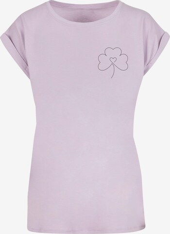 Merchcode Shirt 'Spring - Leaf Clover Flower' in Purple: front