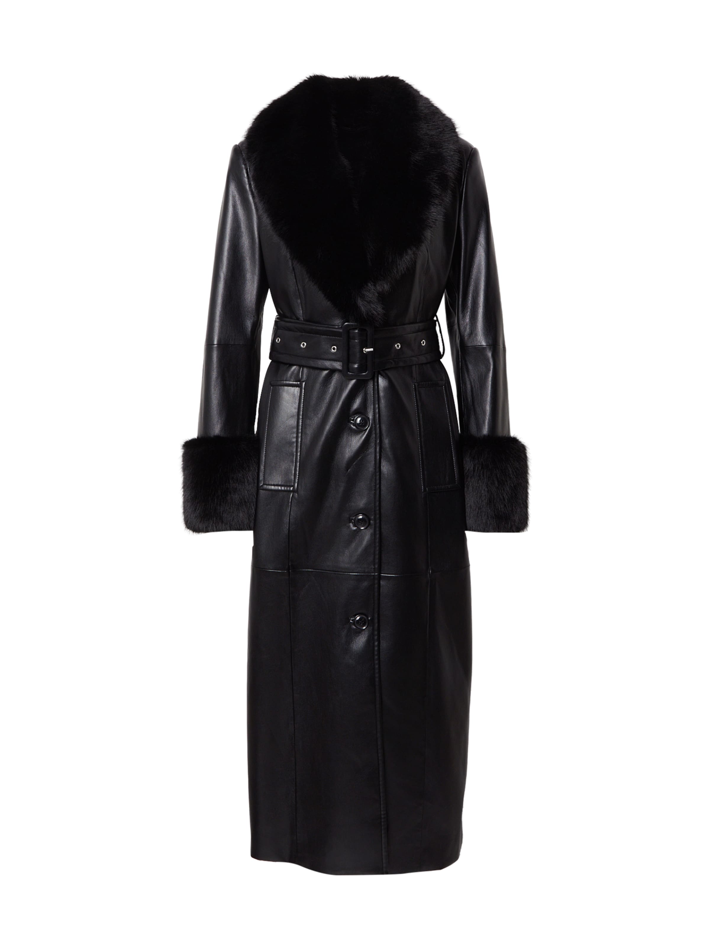 STAND STUDIO Ανοιξιάτικο και φθινοπωρινό παλτό 'Estella' σε μαύρο: μπροστά