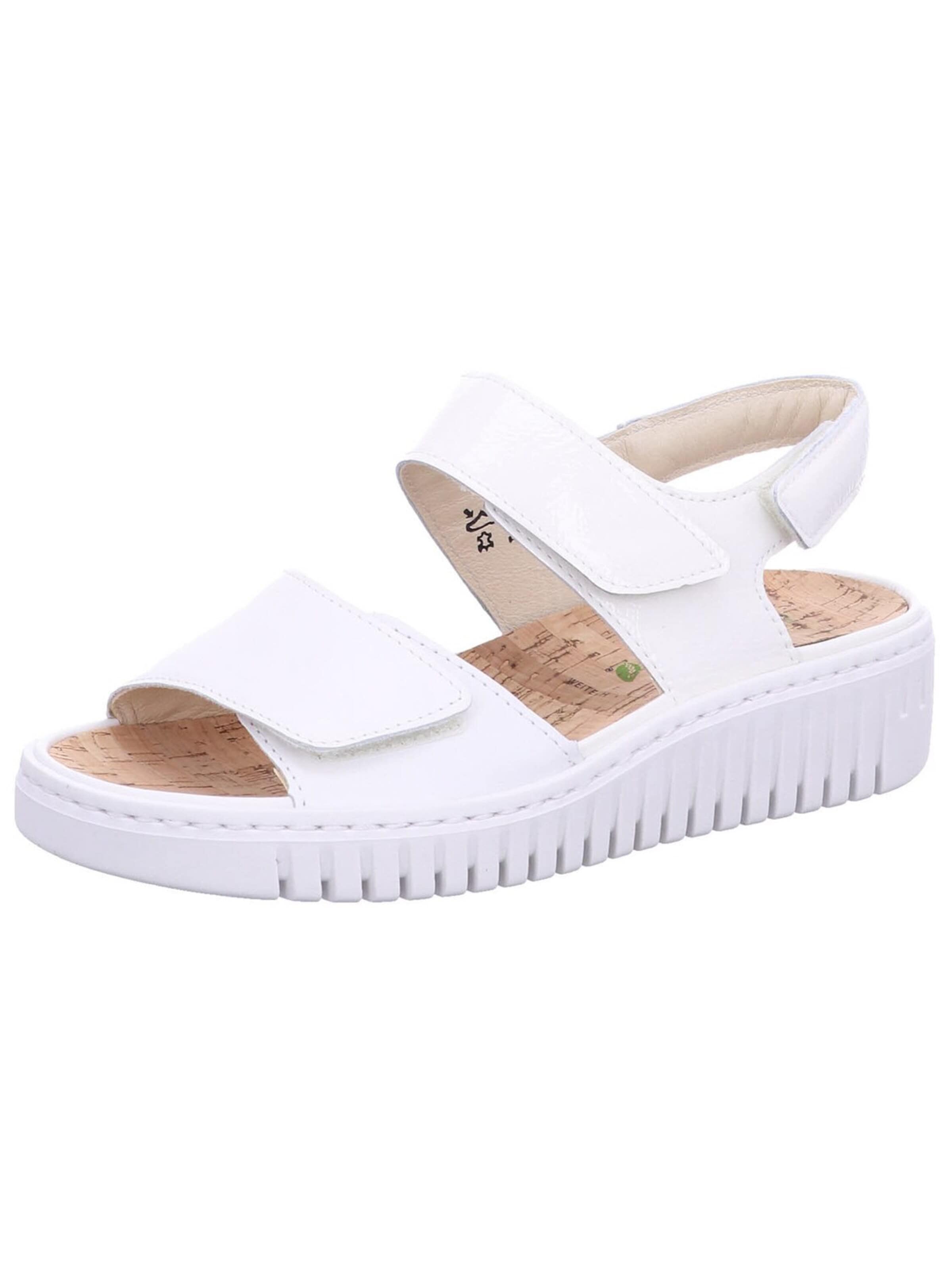 Sandales 'Sandalette Damen 955001-201 148 Echtleder in weiß' WALDLÄUFER en blanc : devant