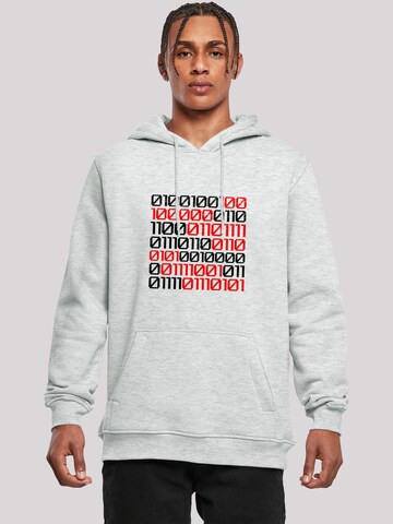 Sweat-shirt 'I love you 01001001 Binary Code Valentinstag' F4NT4STIC en gris : devant