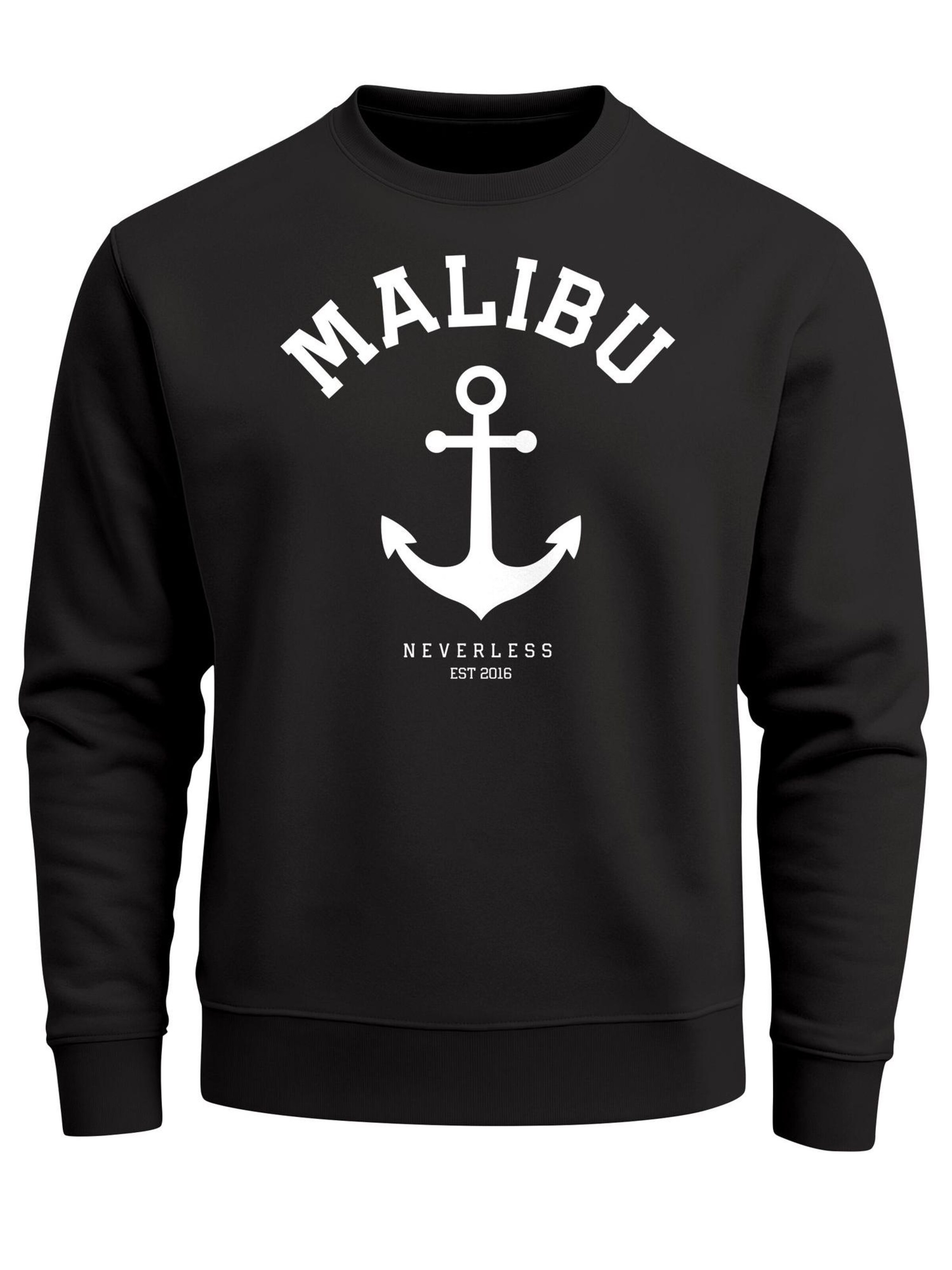 Neverless Sweatshirt 'Malibu Anker' in Black: front