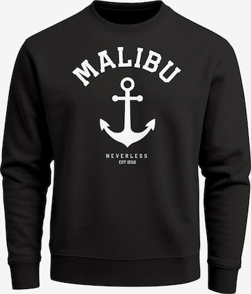 Neverless Sweatshirt 'Malibu Anker' in Schwarz: Vorderseite