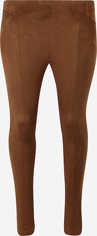 ONLY Carmakoma Slim fit Leggings in Brown: front
