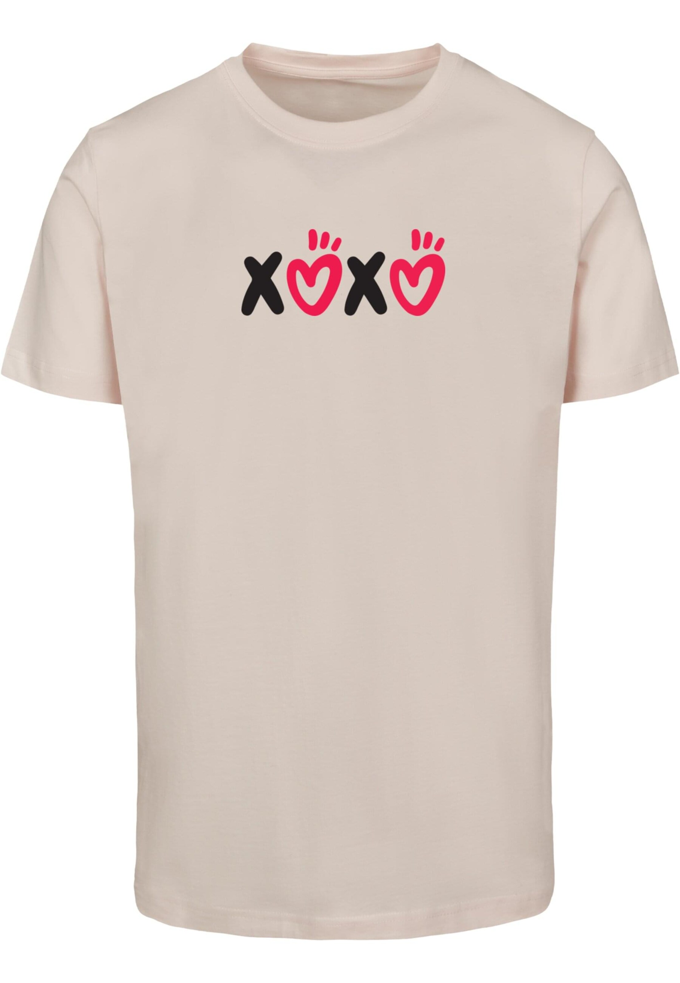 Merchcode Shirt 'Valentines Day - XOXO' in Roze: voorkant