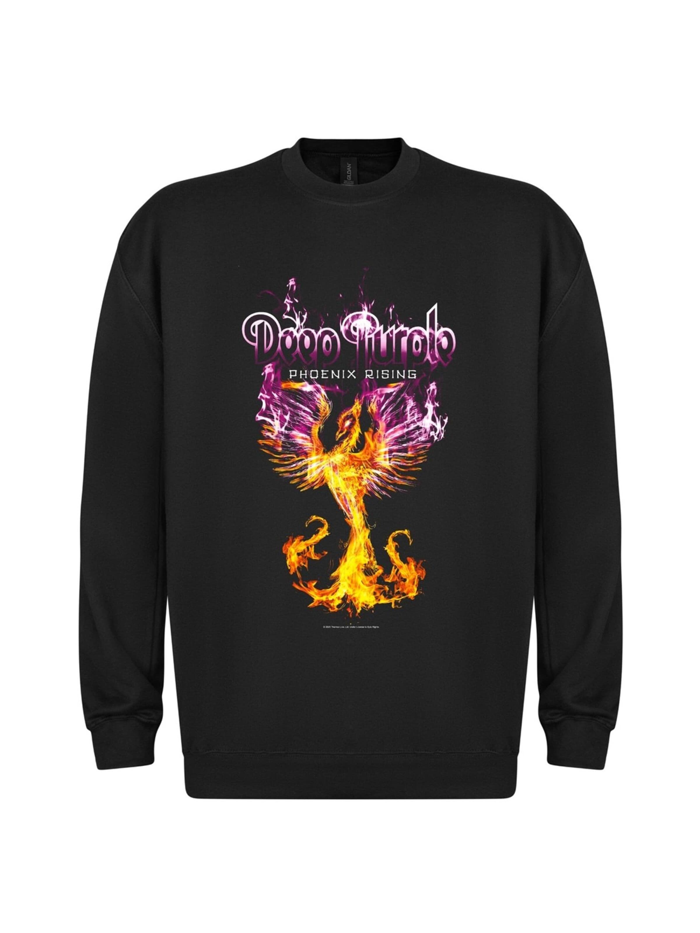 Rockshirts Sweatshirt 'Deep Purple - Phoenix Rising' in Zwart: voorkant