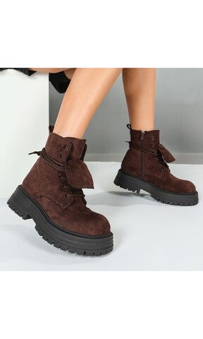 Ital-Design Lace-Up Ankle Boots in Brown