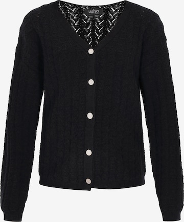 Cardigan usha BLACK LABEL en noir : devant