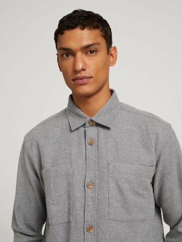 TOM TAILOR DENIM Regular Fit Hemd in Grau