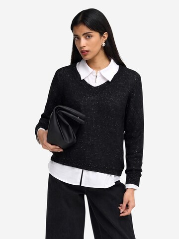 Pullover 'JDYMIA L/S V-NECK SEQUIN PULLOVER KNT 15379783' di JDY in nero: frontale