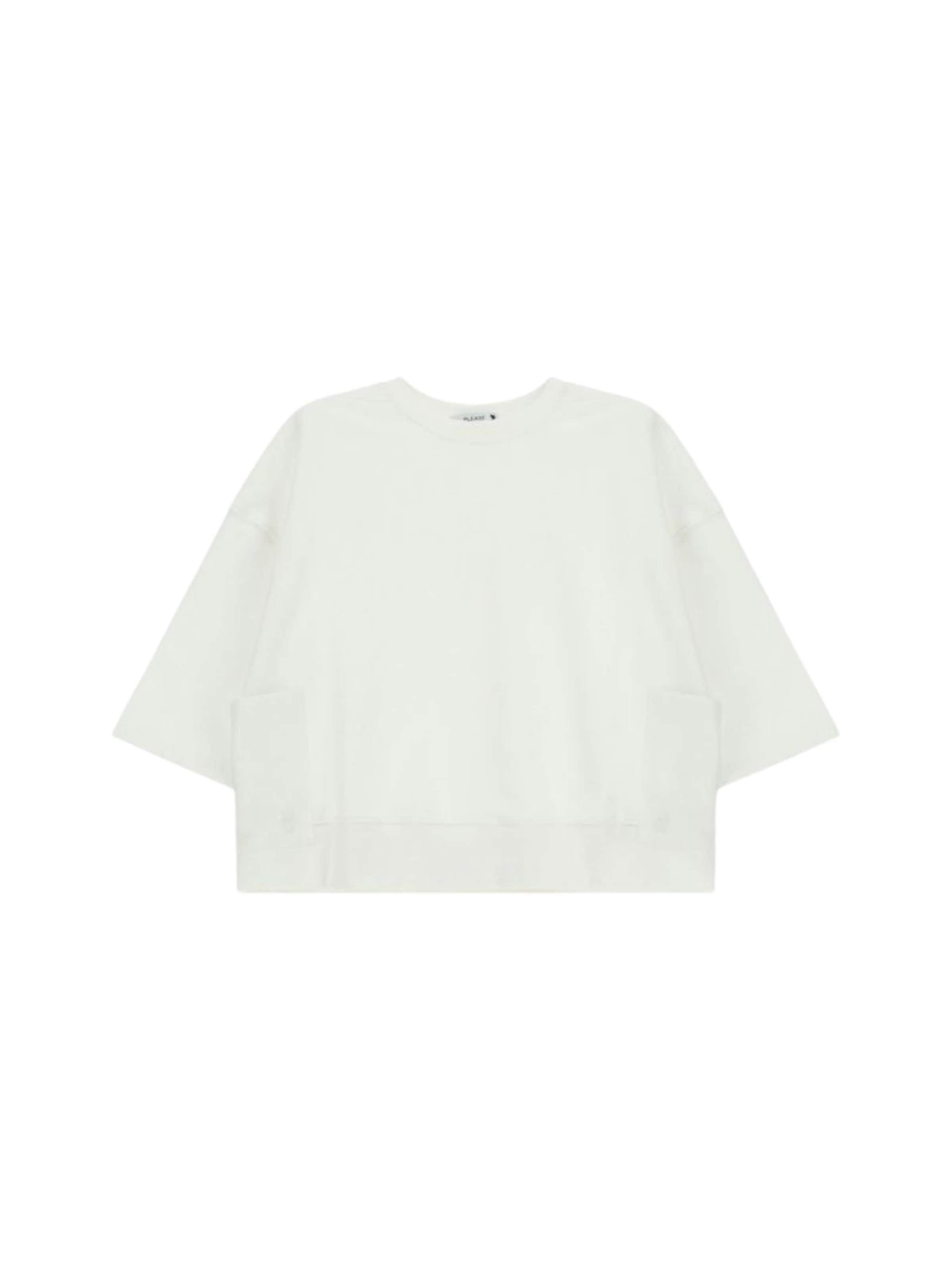 PLEASE Sweatshirt 'PLEASE FELPA FELPA'‌‌‌‌ in Weiß: Vorderseite