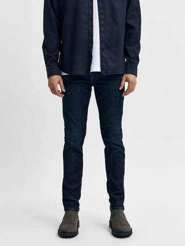 SELECTED HOMME Slimfit Jeans 'Leon' i blå: framsida