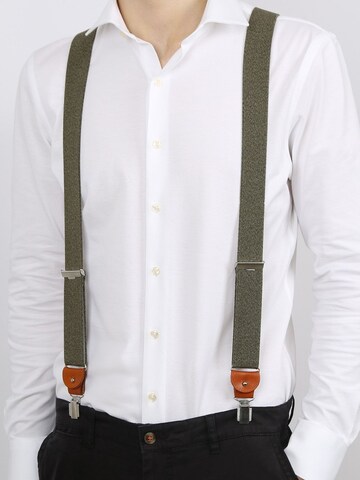 Profuomo Suspenders in Green: front