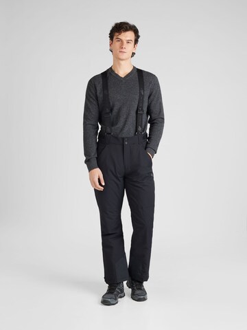 Regular Pantaloni sport de la 4F pe negru: față