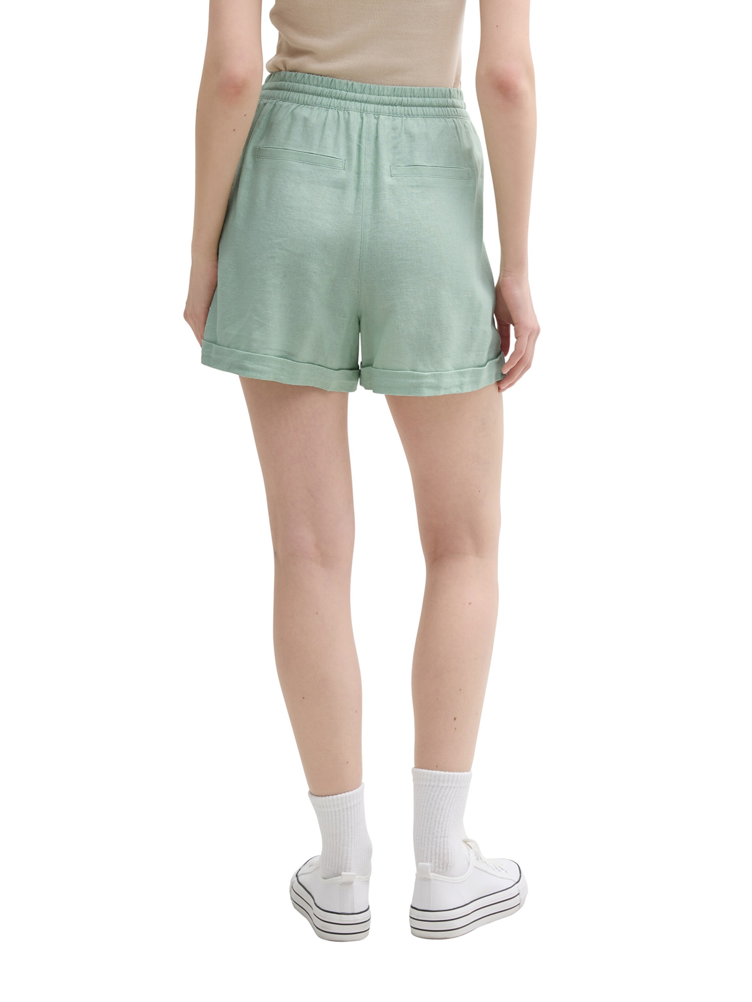 TOM TAILOR DENIM Ohlapna forma Hlače | zelena barva