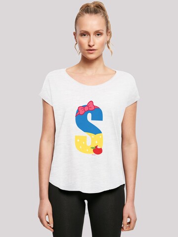 T-shirt 'Disney Alphabet S Is For Snow White' F4NT4STIC en blanc : devant