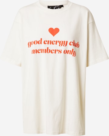 The Couture Club Shirt 'Good Energy' in Wit: voorkant