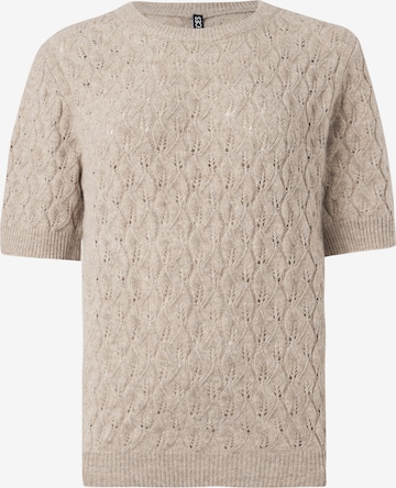 PIECES Sweter 'PCLELOU' w kolorze szary: przód