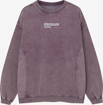 Pull&BearSweater majica - roza boja: prednji dio