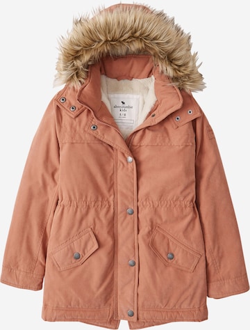 Abercrombie & Fitch Zimní bunda – oranžová: přední strana