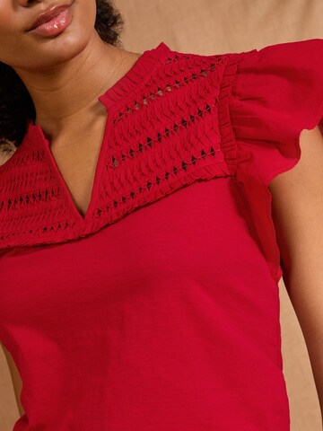 Chemisier love & roses en rouge