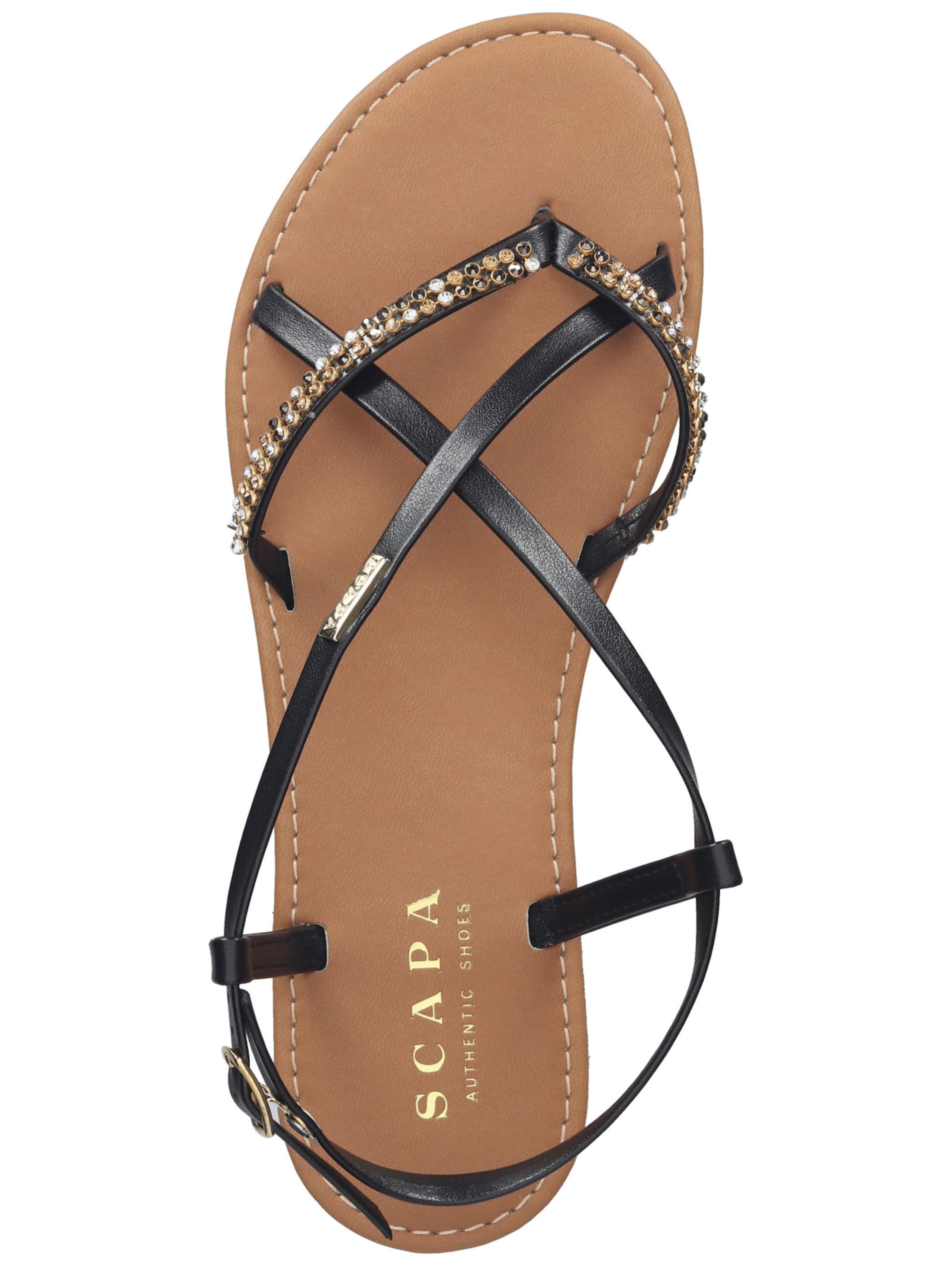 SCAPA Sandalen met riem in Zwart