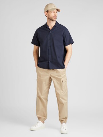 JACK & JONES Comfort Fit Košeľa 'Easter Palma' - Modrá