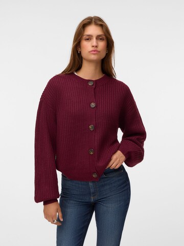 VERO MODA Knit Cardigan 'VMLEA' in Red: front