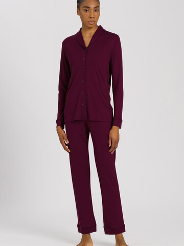 Hanro - Pijama 'Natural Comfort' em roxo: frente