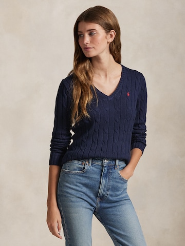 Pulover de la Polo Ralph Lauren pe albastru: față