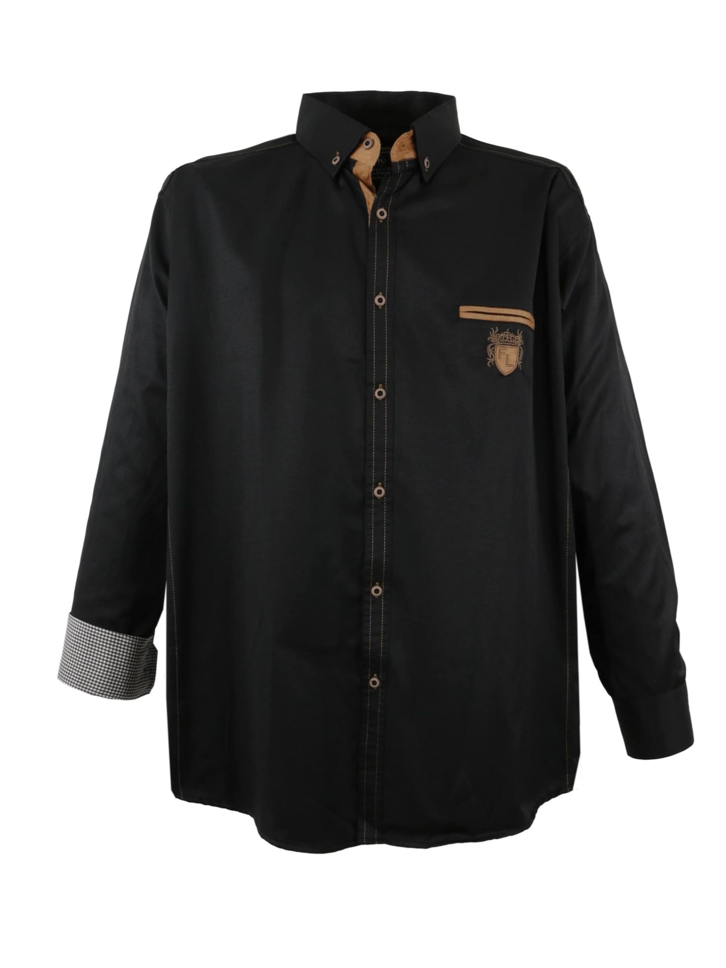 Lavecchia Comfort Fit Hemd 'Lavecchia 1980'‌‌‌‌ in Schwarz: Vorderseite