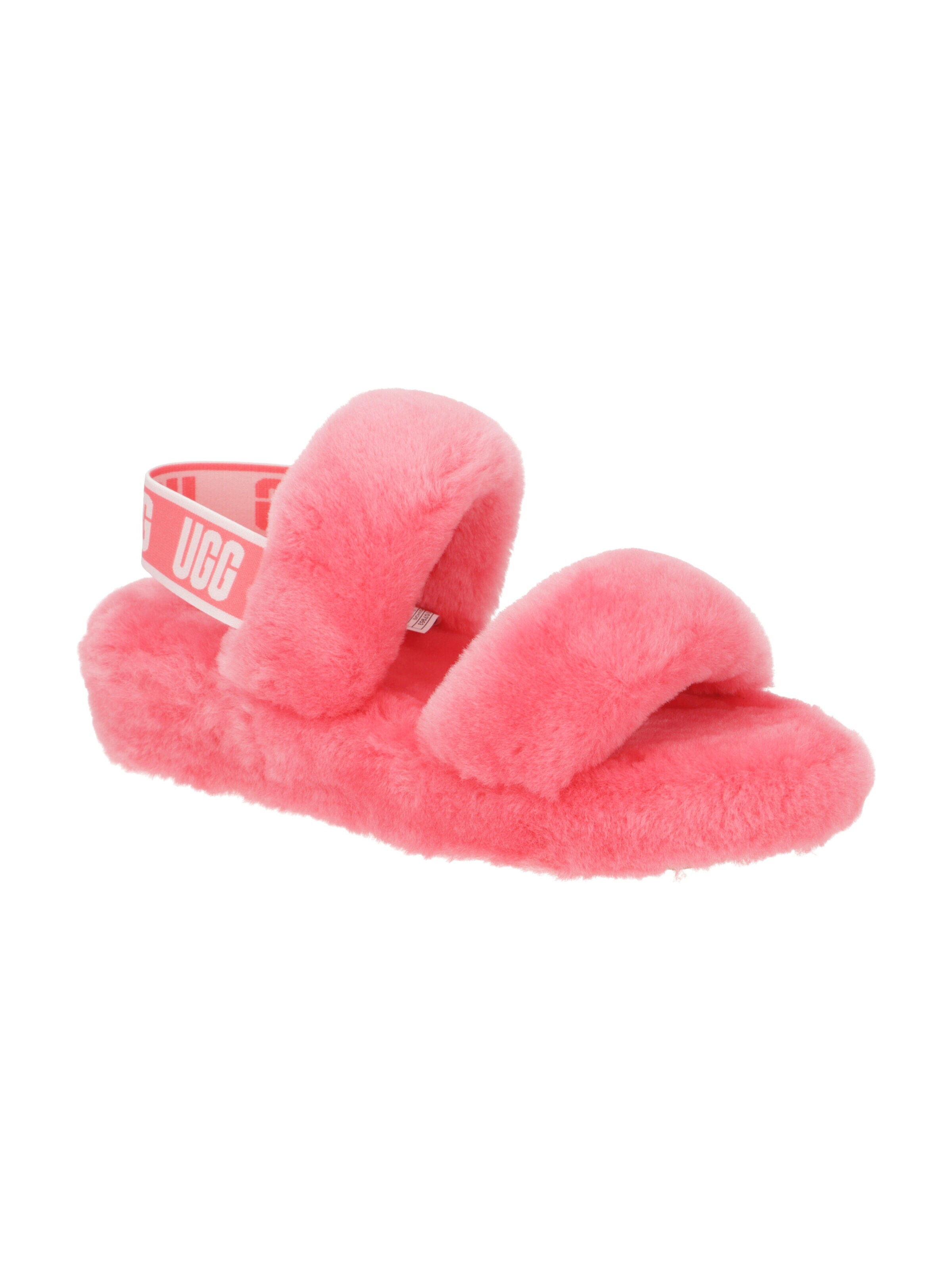 UGG Pantolette 'UGG Oh Yeah Hausschuhe pink Fell 1107953' in Pink: Vorderseite