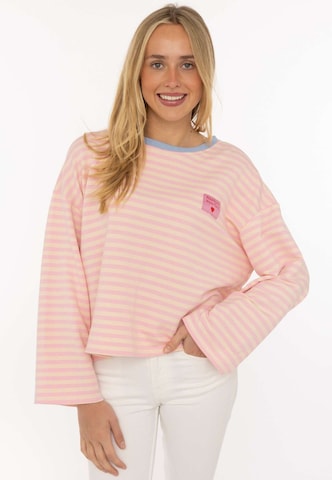 Sweat-shirt Zwillingsherz en rose : devant