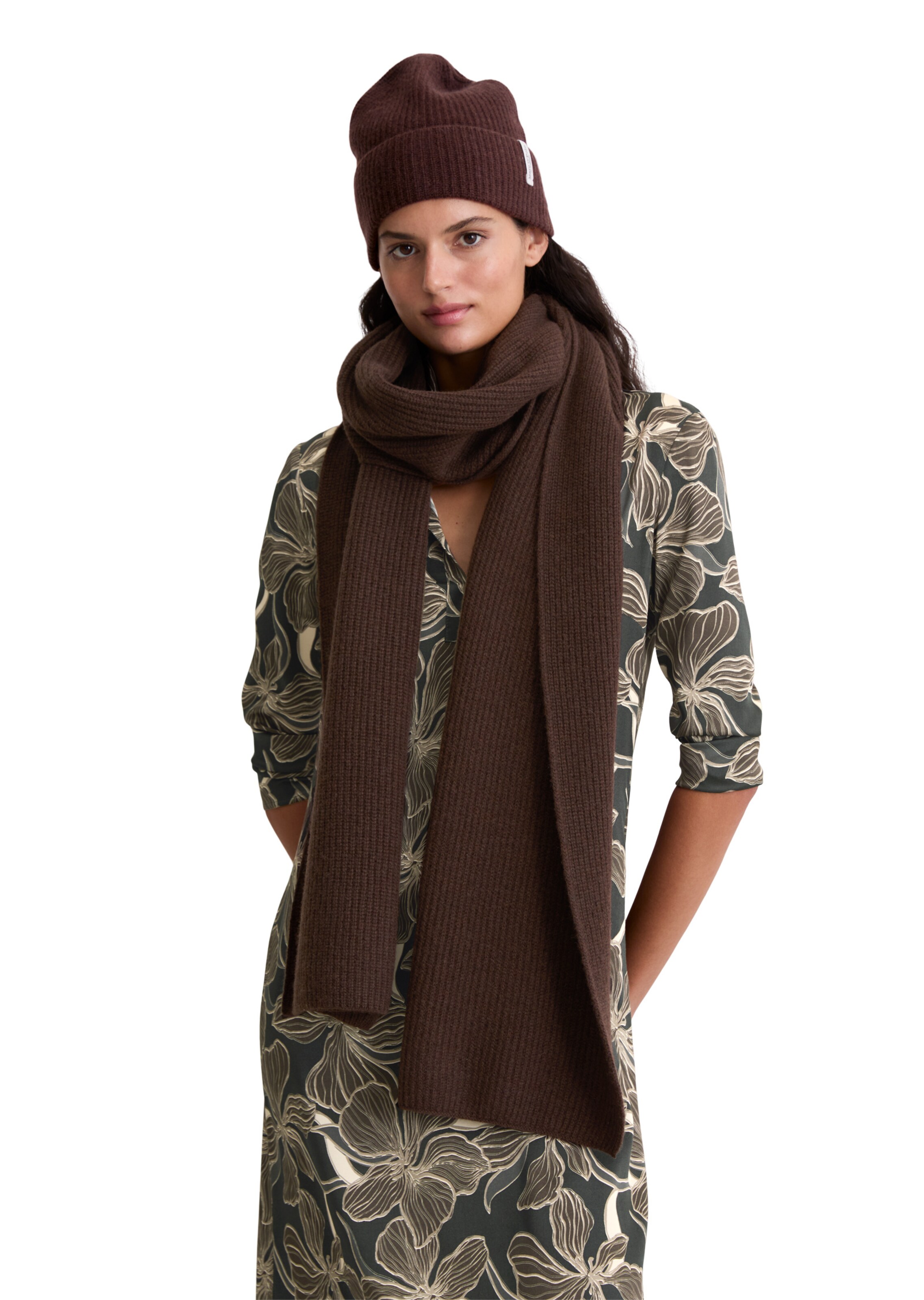 Écharpe Marc O'Polo en marron : devant