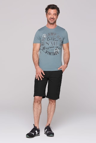 CAMP DAVID Loose fit Cargo Pants in Black: front