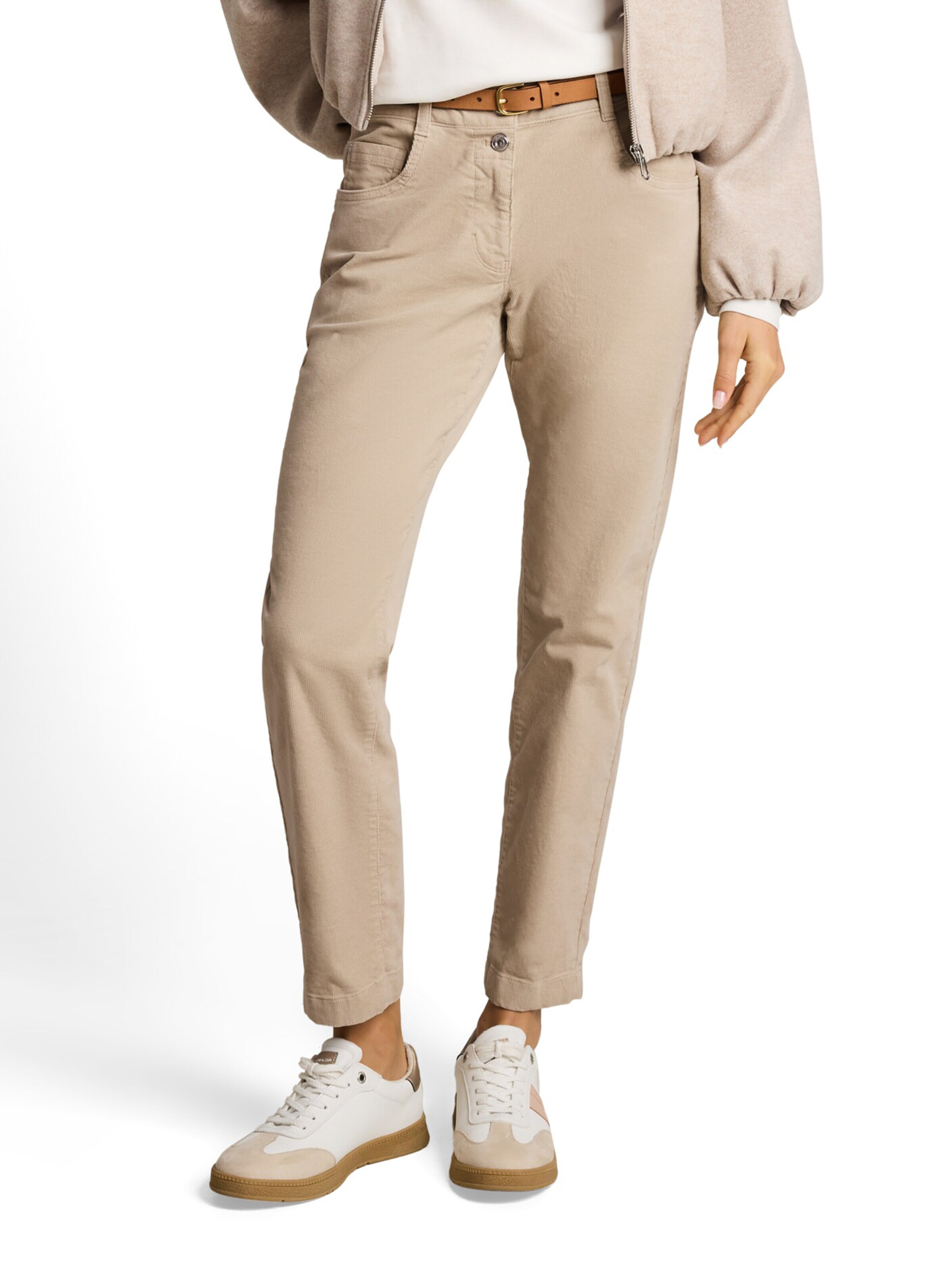 TOM TAILOR Tapered Παντελόνι σε μπεζ: μπροστά
