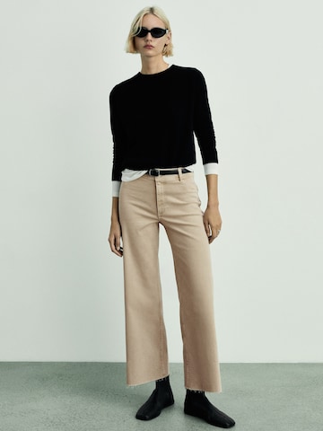 MANGO Wide Leg Farkut 'CATHERIN' värissä beige
