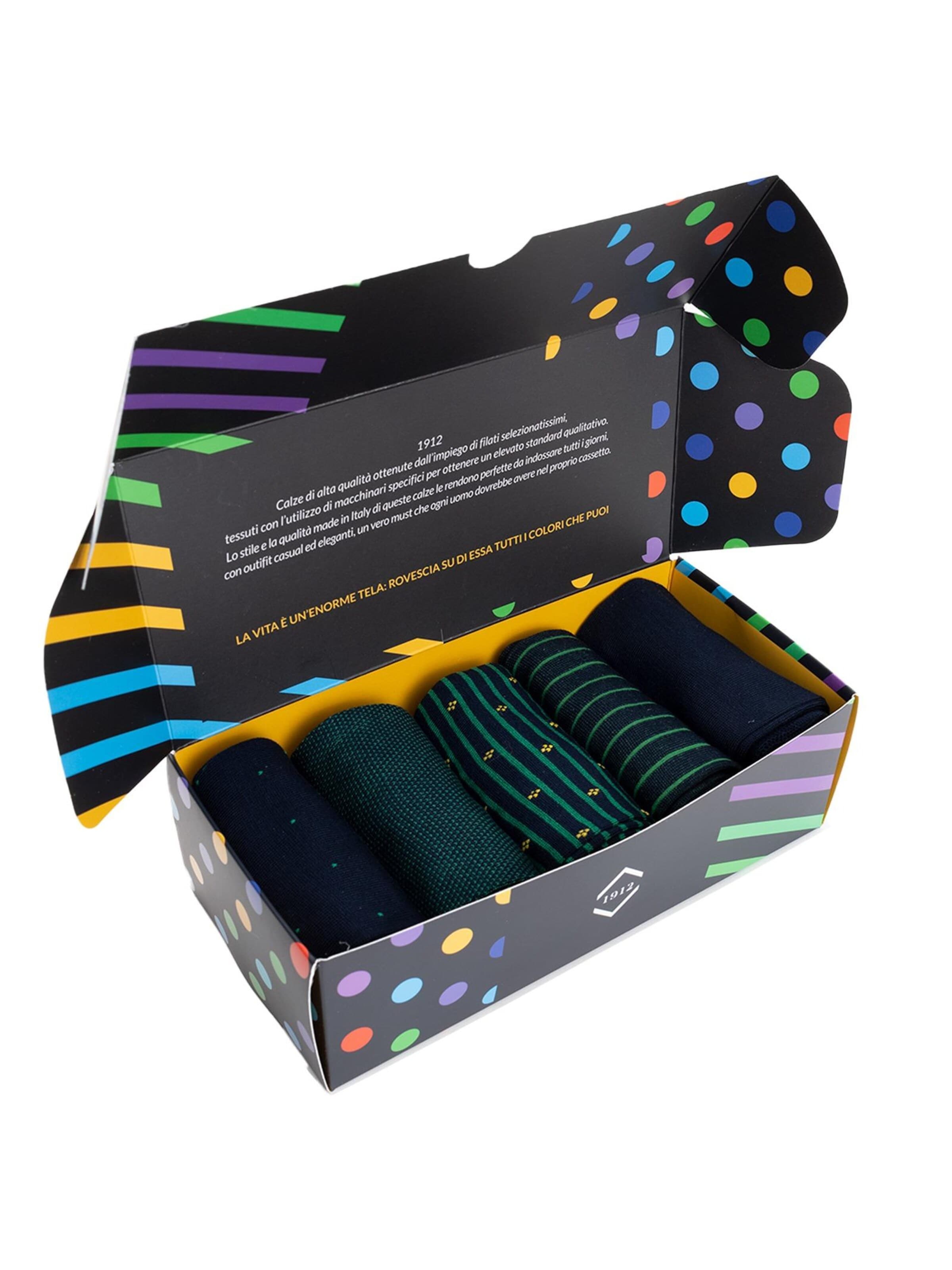 Ciocca Knee High Socks 'ELEGANT GIFT BOX' in Mixed colors
