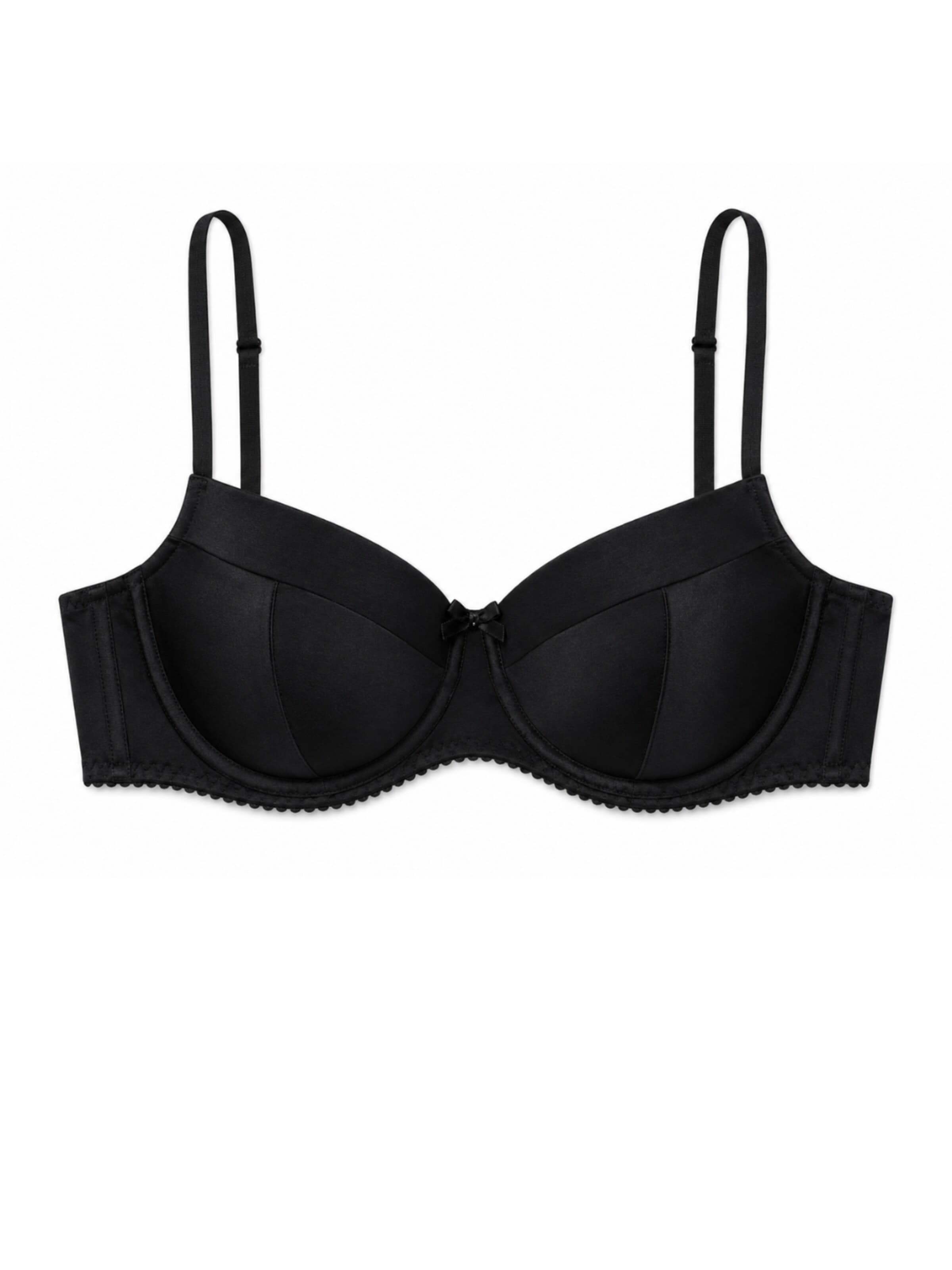 MILENKA Balconette BH 'Milenka zwarte voorgevormde balconette push-up BH' in Zwart: voorkant