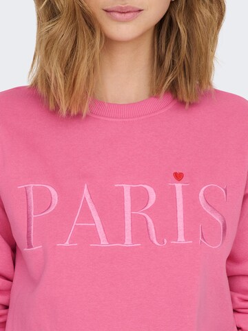 JDY Sweatshirt 'Paris' in Pink