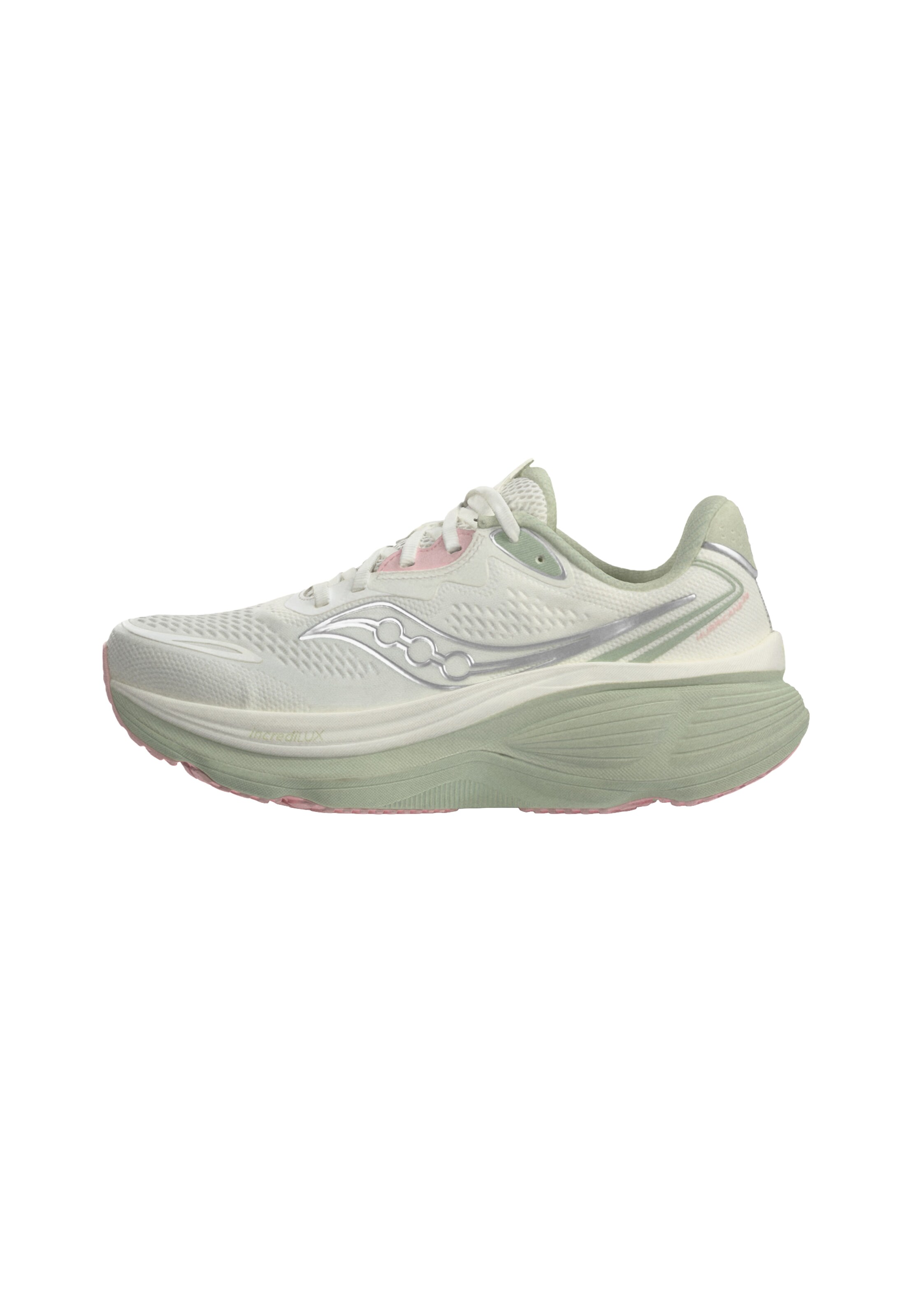 Chaussure de course saucony en blanc : devant