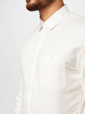 TOM TAILOR DENIM Slim fit Button Up Shirt in Beige