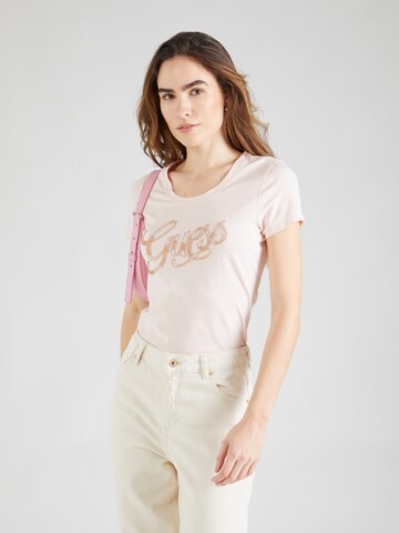 T-shirt GUESS en rose : devant